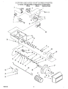 04 - Motor And Ice Container parts for Kitchenaid Refrigerator KSRB22FGWH00 from AppliancePartsPros.com