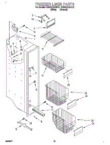 09 - Freezer Liner parts for Kitchenaid Refrigerator KSRS22QAAL21 from AppliancePartsPros.com