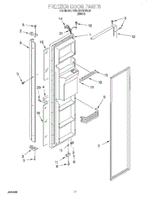 07 - Freezer Door parts for Kitchenaid Refrigerator KSRB27QFBL00 from AppliancePartsPros.com