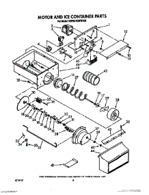 06 - Motor And Ice Container parts for Kitchenaid Refrigerator KSRB27QWWH00 from AppliancePartsPros.com