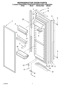 05 - Refrigerator Door parts for Kitchenaid Refrigerator KSRB22FHWH06 from AppliancePartsPros.com