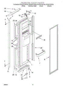 07 - Freezer Door parts for Kitchenaid Refrigerator KSRB27FHWH02 from AppliancePartsPros.com