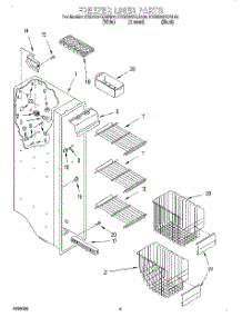 06 - Freezer Liner parts for Kitchenaid Refrigerator KSRS22KGWH00 from AppliancePartsPros.com
