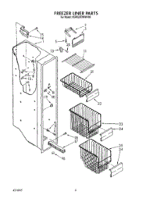 05 - Freezer Liner parts for Kitchenaid Refrigerator KSRS22DWAL00 from AppliancePartsPros.com