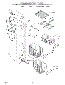 04 - Freezer Liner parts for Kitchenaid Refrigerator KSRB25FHSS03 from AppliancePartsPros.com