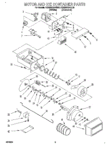 04 - Motor And Ice Container parts for Kitchenaid Refrigerator KSRS22QAWH20 from AppliancePartsPros.com