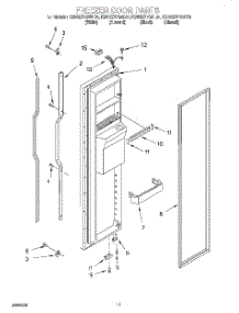 07 - Freezer Door parts for Kitchenaid Refrigerator KSRS27FGWH01 from AppliancePartsPros.com