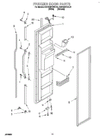 07 - Freezer Door parts for Kitchenaid Refrigerator KSRS25FBWH01 from AppliancePartsPros.com