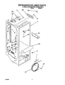 02 - Refrigerator Liner parts for Kitchenaid Refrigerator KSRE25FHWH02 from AppliancePartsPros.com