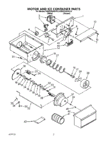 04 - Motor And Ice Container parts for Kitchenaid Refrigerator KSRS22QAWH10 from AppliancePartsPros.com