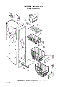 05 - Freezer Liner parts for Kitchenaid Refrigerator KSRS22DWWH02 from AppliancePartsPros.com