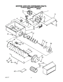 05 - Motor And Ice Container parts for Kitchenaid Refrigerator KSRS22QAWH00 from AppliancePartsPros.com