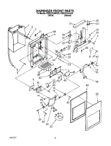 08 - Dispenser Front parts for Kitchenaid Refrigerator KSRS22QAWH00 from AppliancePartsPros.com