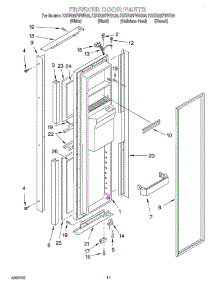 07 - Freezer Door parts for Kitchenaid Refrigerator KSRB25FHWH03 from AppliancePartsPros.com