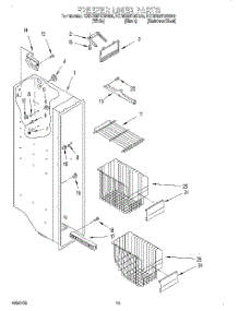 09 - Freezer Liner parts for Kitchenaid Refrigerator KSRB22FGSS00 from AppliancePartsPros.com