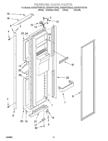 07 - Freezer Door parts for Kitchenaid Refrigerator KSRB27FHWH03 from AppliancePartsPros.com