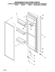06 - Refrigerator Door Parts parts for Kitchenaid Refrigerator KSRS25ILBT02 from AppliancePartsPros.com