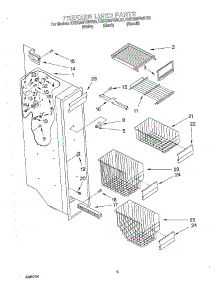 04 - Freezer Liner parts for Kitchenaid Refrigerator KSRS25FGBL03 from AppliancePartsPros.com