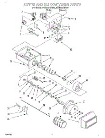 05 - Motor And Ice Container parts for Whirlpool Refrigerator 4KSRS22QFW00 from AppliancePartsPros.com