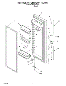 06 - Refrigerator Door Parts parts for Whirlpool Refrigerator 4KSRS22CHT03 from AppliancePartsPros.com