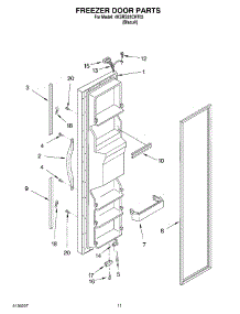 07 - Freezer Door Parts parts for Whirlpool Refrigerator 4KSRS22CHT03 from AppliancePartsPros.com