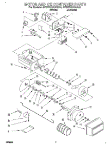 05 - Motor And Ice Container parts for Whirlpool Refrigerator 4KSRS22QAW00 from AppliancePartsPros.com