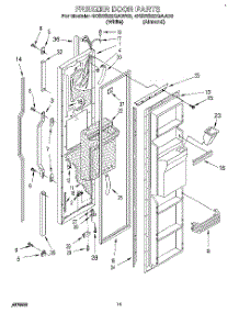07 - Freezer Door parts for Whirlpool Refrigerator 4KSRS22QAW00 from AppliancePartsPros.com