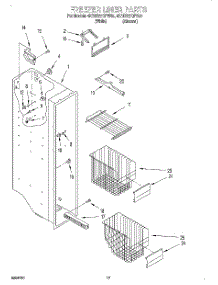 10 - Freezer Liner parts for Whirlpool Refrigerator 4KSRS22QFW00 from AppliancePartsPros.com