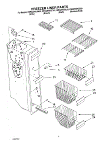 04 - Freezer Liner parts for Kitchenaid Refrigerator KSRA25KKWH00 from AppliancePartsPros.com