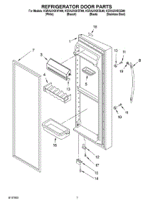 05 - Refrigerator Door parts for Kitchenaid Refrigerator KSRA25KKWH00 from AppliancePartsPros.com