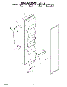 06 - Freezer Door parts for Kitchenaid Refrigerator KSRA25KKWH00 from AppliancePartsPros.com