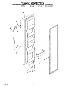 06 - Freezer Door Parts parts for Kitchenaid Refrigerator KSRA25KKBL01 from AppliancePartsPros.com