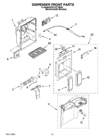 08 - Dispenser Front Parts parts for Kitchenaid Refrigerator KSRY25CTMS00 from AppliancePartsPros.com