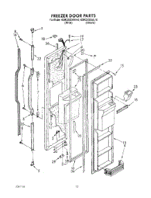 09 - Freezer Door parts for Kitchenaid Refrigerator KSRC25DXWH10 from AppliancePartsPros.com