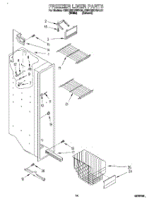 09 - Freezer Liner parts for Kitchenaid Refrigerator KSRC22DBAL01 from AppliancePartsPros.com