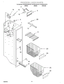 09 - Freezer Liner parts for Kitchenaid Refrigerator KSRS22QGBT03 from AppliancePartsPros.com