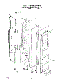 05 - Freezer Door parts for Kitchenaid Refrigerator KSRC22KXWH00 from AppliancePartsPros.com