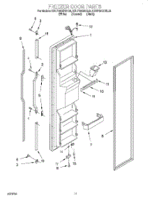 07 - Freezer Door parts for Kitchenaid Refrigerator KSUP25QDAL00 from AppliancePartsPros.com