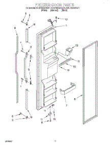 07 - Freezer Door parts for Kitchenaid Refrigerator KSUP25QDAL01 from AppliancePartsPros.com