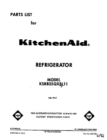 Front Cover parts for Kitchenaid Refrigerator KSRB25QXBL11 from AppliancePartsPros.com