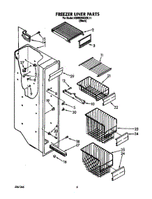 Freezer Liner parts for Kitchenaid Refrigerator KSRB25QXBL11 from AppliancePartsPros.com