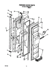 Freezer Door parts for Kitchenaid Refrigerator KSRB25QXBL11 from AppliancePartsPros.com