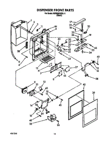 Dispenser Front parts for Kitchenaid Refrigerator KSRB25QXBL11 from AppliancePartsPros.com