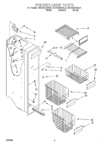04 - Freezer Liner parts for Kitchenaid Refrigerator KSRS25QGWH01 from AppliancePartsPros.com