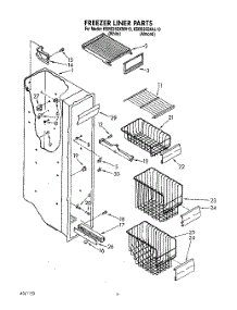 04 - Freezer Liner parts for Kitchenaid Refrigerator KSRS25QXWH10 from AppliancePartsPros.com