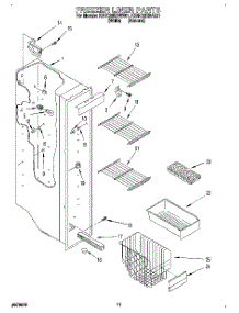 07 - Freezer Liner parts for Kitchenaid Refrigerator KSRC22KBWH01 from AppliancePartsPros.com