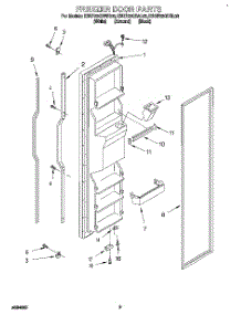 06 - Freezer Door parts for Kitchenaid Refrigerator KSUP22QDBL02 from AppliancePartsPros.com