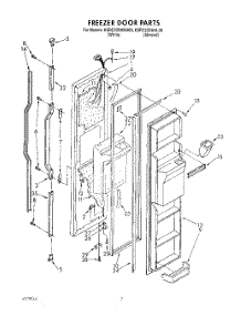 05 - Freezer Door parts for Kitchenaid Refrigerator KSRC22DAWH00 from AppliancePartsPros.com