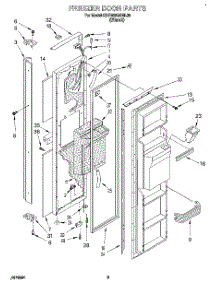 06 - Freezer Door parts for Kitchenaid Refrigerator KSPB22QBBL00 from AppliancePartsPros.com