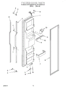 08 - Freezer Door parts for Kitchenaid Refrigerator KSRS25QDAL01 from AppliancePartsPros.com